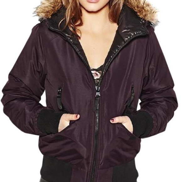 Garage Reversible Jacket With Fur Hood 
